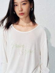 Women's Lyocell Back-Open Long Sleeve T-Shirt