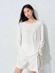 Women's Lyocell Back-Open Long Sleeve T-Shirt