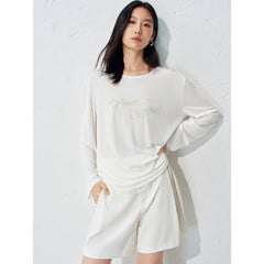 Women's Lyocell Back-Open Long Sleeve T-Shirt
