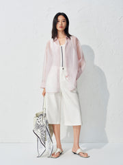 Women's organza long-sleeve shirt