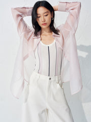 Women's U-neck Vertical Stripe Slim Fit Knitted Vest