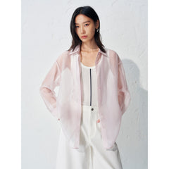 Women's organza long-sleeve shirt