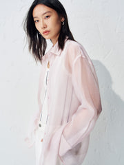 Women's organza long-sleeve shirt