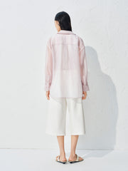 Women's organza long-sleeve shirt