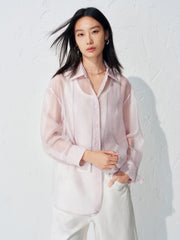 Women's organza long-sleeve shirt