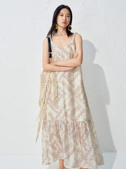 Women's Backless Spaghetti Strap Holiday Maxi Dress