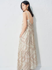 Women's Backless Spaghetti Strap Holiday Maxi Dress