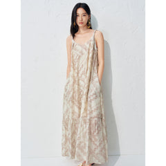 Women's Backless Spaghetti Strap Holiday Maxi Dress