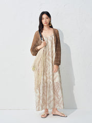 Women's Backless Spaghetti Strap Holiday Maxi Dress