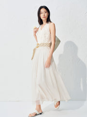 Women's French-style Halter Neck Holiday Dress
