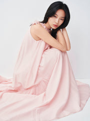 Women's French-style pink halter dress