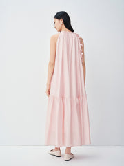 Women's French-style pink halter dress