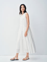 Women's 3D Flower White Vest Dress