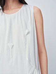 Women's 3D Flower White Vest Dress