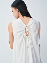 Women's 3D Flower White Vest Dress