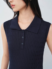 Women's commuter-style sleeveless  polo shirt