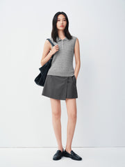 Women's commuter-style sleeveless  polo shirt