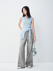 Women's commuter-style sleeveless  polo shirt