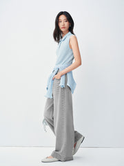 Women's commuter-style sleeveless  polo shirt