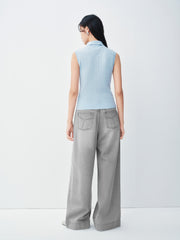 Women's commuter-style sleeveless  polo shirt