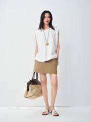 Women's Casual Pleated Sleeveless Top