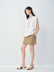 Women's Casual Pleated Sleeveless Top