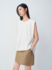 Women's Casual Pleated Sleeveless Top