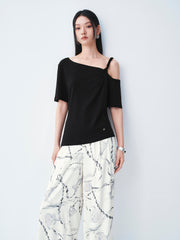 Women's Casual Off-Shoulder Asymmetrical Top