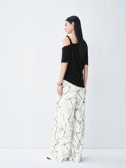 Women's Casual High-Waisted Printed Straight Pants