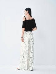 Women's Casual High-Waisted Printed Straight Pants