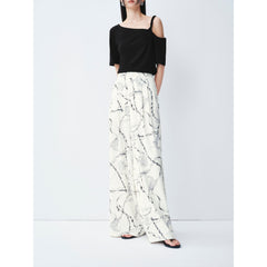 Women's Casual High-Waisted Printed Straight Pants
