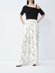 Women's Casual High-Waisted Printed Straight Pants
