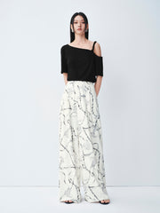 Women's Casual High-Waisted Printed Straight Pants