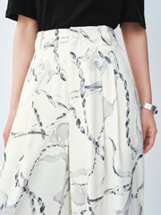 Women's Casual High-Waisted Printed Straight Pants