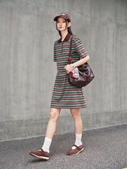 Women's Striped Polo Knit Dress