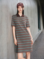 Women's Striped Polo Knit Dress