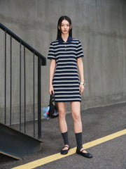 Women's Striped Polo Knit Dress