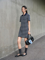 Women's Striped Polo Knit Dress