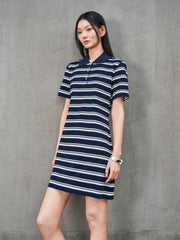 Women's Striped Polo Knit Dress