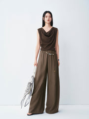 Women's Casual High-Waisted  Curved-Cut Pants