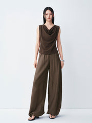 Women's Casual High-Waisted  Curved-Cut Pants