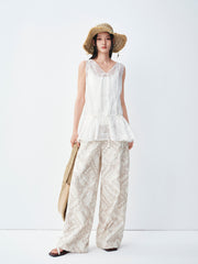 Women's Casual Printed Wide-Leg Pants