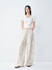 Women's Casual Printed Wide-Leg Pants