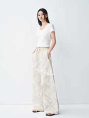 Women's Casual Printed Wide-Leg Pants