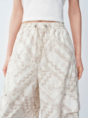 Women's Casual Printed Wide-Leg Pants