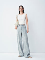 Women's Boho Heavy-Duty Straight-Leg Jeans