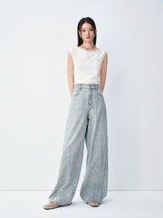 Women's Boho Heavy-Duty Straight-Leg Jeans