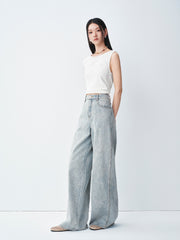 Women's Boho Heavy-Duty Straight-Leg Jeans