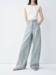 Women's Boho Heavy-Duty Straight-Leg Jeans