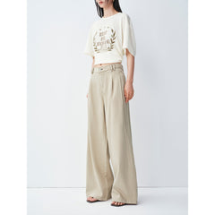 Women's casual loose straight-leg jeans